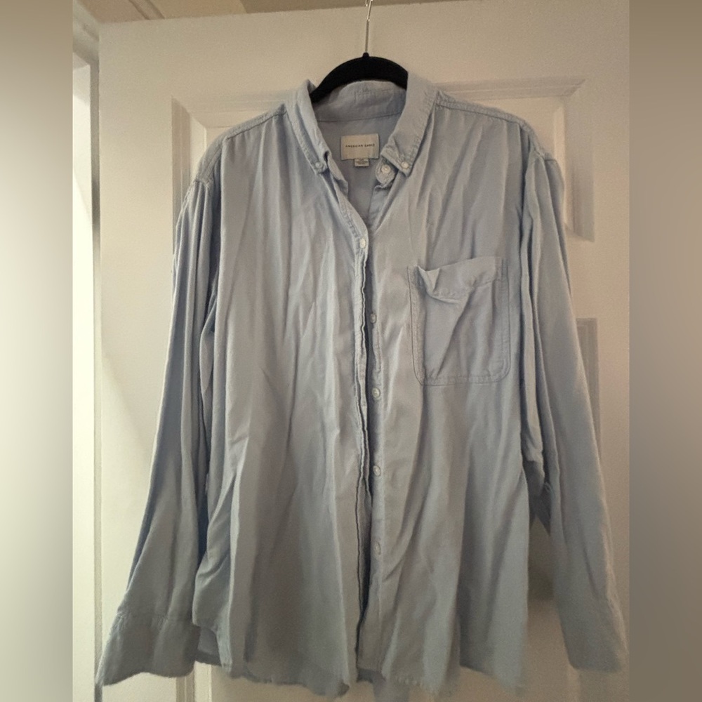 American Eagle Outfitters Light Blue Button-Up Shirt